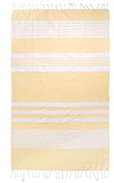 Sagaform Ella Hamam 5018384 - Asciugamano in cotone biologico, 145 x 250 cm, colore: Giallo