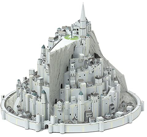 Metal Earth Fascinations ICX239 Kit di costruzione in metallo – Mr. der Ringe Minas Tirith Tower der Wacht, kit di costruzione 3D tagliato al laser, puzzle in metallo 3D, kit fai da te, 4 schede