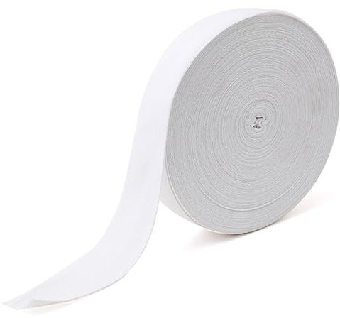 10 M Bänder zum Basteln, 20 mm Breites Schrägband Baumwolle Gefalzt Gurtband Fischgräten Webbing mit Fischgrätenstich Nahtband Baumwollband für DIY Handwerk, Schrägband für Näharbeiten-reines Weiß