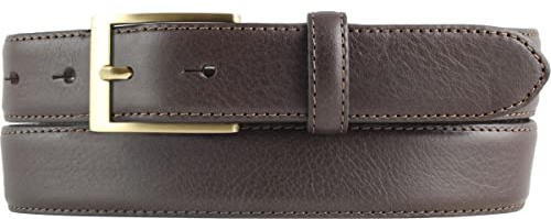 BELTINGER Hochwertiger Anzuggürtel aus Vollrindleder mit goldener Gürtelschließe 3,0 cm | Bombierter Ledergürtel Herren 30mm | Business-Gürtel made in Italy