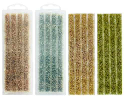Woohome Campo de Arroz Estático Modelo Arbustos en Miniatura Grass Tufts Juego de Mesa de Arena Mechones de Hierba Wasteland Tuft Modelo de Mechones de Dorado