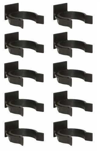 cyclingcolors 10x Gancio per battiscopa zoccolo cucina universale clip piedini zoccalatura plastica zoccolino, Ø 28mm nero