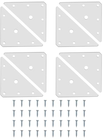 LT Easiyl Set di 8 piastre di ritocco in acciaio inox (85 X 85 X 1,5 Mm) Staffe triangolari piatte per il fissaggio di piastre staffe, connettori, riparazioni di mobili