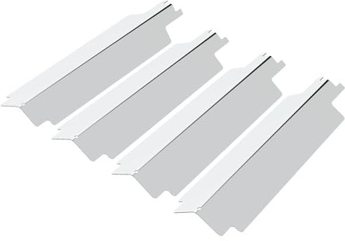 WELL GRILL Burner Cover Stainless Steel BBQ Aroma Rails Accessories for EL Fuego Dayton 4 Burner, Tepro, Broil-Master Gas Grill 4+1 and Most Gas Grills, Pack of 4