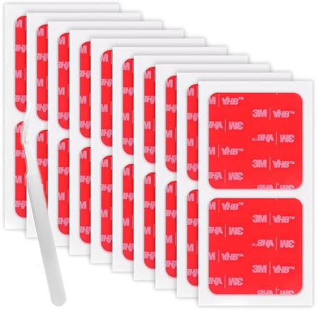 3M Pads Adesivi Biadesivi ad alta Resistenza 50 MM x 50 MM 20 Pcs | Trasparenti, Spessi 0,6 MM, Quadrati Nastro di Montaggio in Schiuma Adesivo Forte, per Decorazioni Auto Casa Ufficio Loghi
