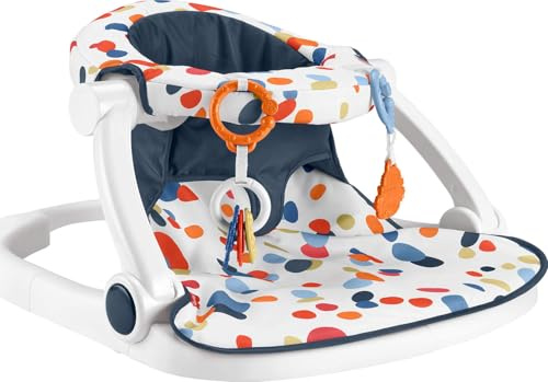 Fisher-Price Silla portátil para bebé, asiento de suelo con mordedor y claqueta, sin BPA, juguete de desarrollo para recién nacidos