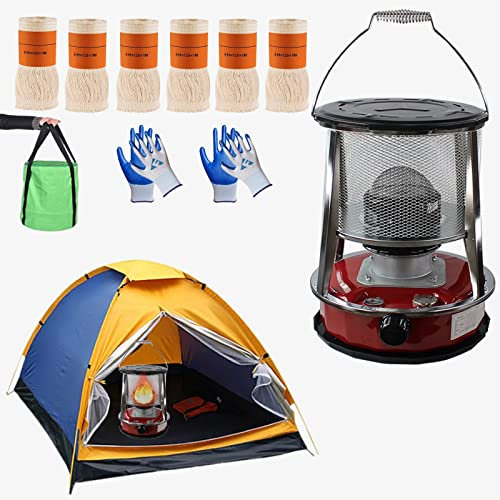 BomDog Estufa de Queroseno de Interior sin Electricidad de Potencia de Fuego Ajustable Calentadores de Camping Tienda de Campaña Estufa Calentador/4.6L/Red
