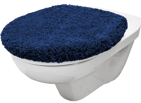 Brandsseller Toalettlocksöverdrag 38 x 48 cm, utskärning av mjukt mikrofibertyg, toalettsitsöverdrag för optimal komfort och stil mörkblå