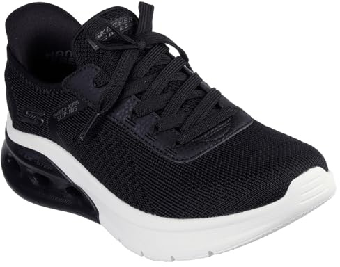 Skechers Women's Bobs Arc Waves 2.0 Now It Slip-in Trainers, Black Engineered Knit, 5 UK