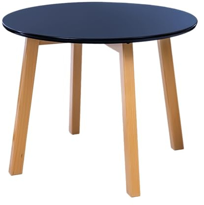 POSNORD Couchtisch Rund Ø 60 cm Höhe 47.5 cm | Beistelltisch Couch Holz mit Buchenholzbeinen | Wohnzimmertisch Skandinavisch/Sofatisch | Couchtisch Blau