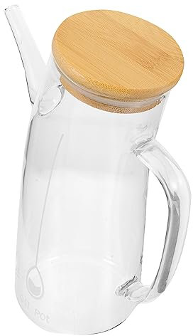 KICHOUSE Bouteille Distributrice d'Huile en Verre Graduée Pot d'Huile Anti-Fuite Récipient de Grosse Capacité Utilisation Cuisine Bouteille à Échelle 1 Pc