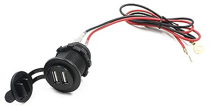 EXCEART 12v Adaptador USB De Mechero De Coche con Doble USB y Cable para Navegación y Móviles Diseño y Resistente Al Agua