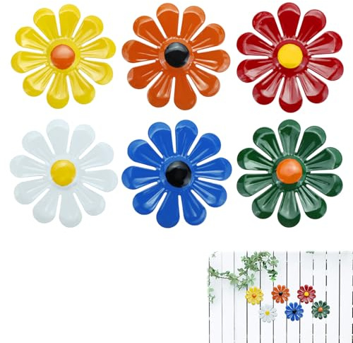 xyuayamz Decorazioni di Parete, Decorazione da Parete in Fiore, 3D Fiore Decor Murale, Arte Della Del Fiori in per Esterno Interno Giardino Soggiorno Balcone, 6 Pezzi, Colorate