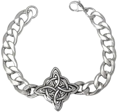 Catena vintage alla moda con nodo da strega, a lunga durata, in acciaio inox, per gli amanti della moda