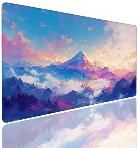 Tappetino per Mouse da Gaming, Tappetino Mouse Pad XXL Grande, Mousepad con Impermeabile e Antiscivolo, Lavabile Sottomano Copri Scrivania Ufficio, Tappetini Tappeto Mouse Mat 1600x800x4mm Rainbow (9)