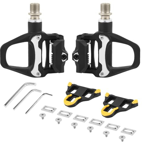 AETTEZOE Fahrradpedale rutschfest Compatibel mit Shimano SPD Sl Rennrad SDP Pedale Ohne klick mit 9/16 Zoll Kugellagern für MTB Gravel SDS Klickpedale Clipless Pedals - Inkl. Cleats + Werkzeugset
