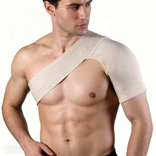 VOSSOT Shoulder Support Brace for Men and Women, Double Compression 360° Protection & Warmth Lightweight Breathable Shoulder Bandage for Sports Work & Sleep – Pain Relief Injury Prevention