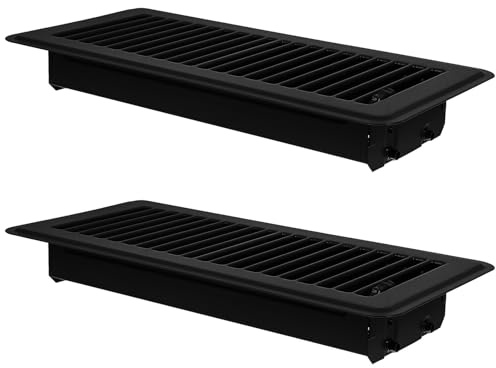 BAZEITFLOW 2 Piezas Unidades Rejillas Ventilación Suelo Metal Resistente Transitable para Hogar y Oficina Cubierta Rejilla para Registro Térmico