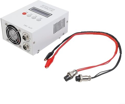 Probador de batería EBCA20 con control de software de PC, carga de 5 A y descarga de 20 A, corriente ajustable de 0 10 A a 20 00 A, mediciones precisas con detección de cuatro cables y pantalla LCD (A