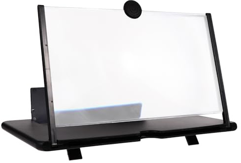 MAGICLULU Amplificatore Schermo Smartphone 12 Pollici Lente D’Ingrandimento HD e Supporto Multifunzionale Nero Ingranditore Schermo Telefono per Visione Comoda in Casa e Studio
