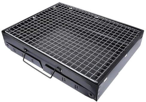 Healifty Griglia per Barbecue Portatile a Carbone da Esterno in Acciaio Robusto Barbecue da Campeggio Pieghevole per Picnic e Attività All’Aperto Struttura Semplice e Compatta