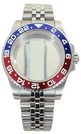 1 st 40 mm klockfodral Safirglas for 8215 rörelse Jubilee Rem Slide Spänne 20ATM(F-glass-flat)