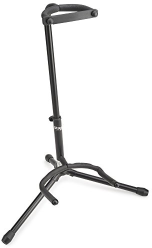 Stagg Tripod-Style Tubular Guitar Stand with Security Strap (Black)