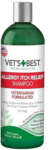 Vet's Best Allergie Juckreiz Relief Hundeshampoo, Reinigt und lindert Beschwerden von saisonalen Allergien, Sanfte Formel 500ml