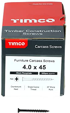 TIMco 40045CARC PH2 CSK Passivererad slaktskruv - svart (låda med 500)