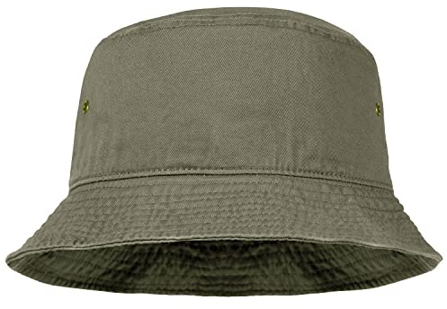 Falari Unisex Baumwoll-Bucket-Hut für Damen und Herren – 100% Baumwolle, faltbar, ideal für Reisen, Angeln, Jagd, Sommer und Camping, Oliv/Blatt für Mich (Leaf It to Me), L/XL