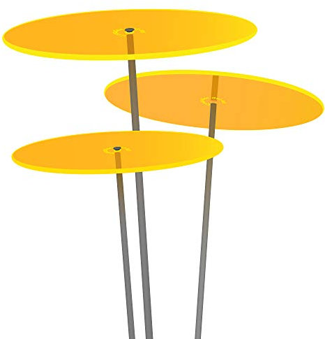Cazador-del-sol ® - das Original | Medio - tres | 3 Stück | Sonnenfänger-Scheiben gelb | Durchmesser 15 cm | Höhe 120 cm