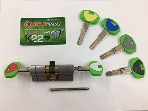 CILINDRO SECUREMME DI SICUREZZA evoK22 CCS mm 31-31 profilo europeo funziona anche con le chiavi inserite su tutti e due i lati