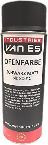 VE-INDUSTRIES Motorenlack Spray 400ml | Ofenlack Auspufflack Hitzefester Lack Ofenfarbe | Schwarz | hitzebeständig bis 800°C