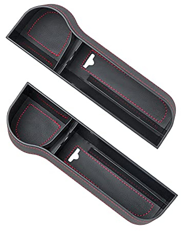 Autositz-Organizer aus PU-Leder, Universal-Sitzaufbewahrung, Lückenfüller,Auto-Organizer,Vordersitz-Auffangbehälter mit Getränkehalter, Auto-Konsole,Seitentasche, Sitz-Fugendüse, Aufbewahrungsbox