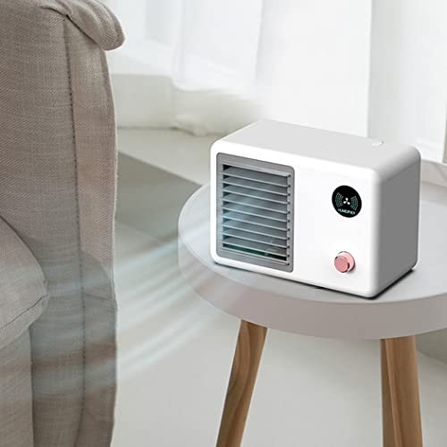 0℃ Outdoor Mini Enfriador de Aire, Aire Acondicionado Portátil Móviles, Enfriador de Aire, Ventilador y Purificador, 3 Velocidades Ajustables,Ventilador Enfriador de 400 ML,para Hogar Oficina,Blanco