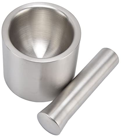 Ensemble mortier et pilon, ensemble de mortier en acier inoxydable avec couvercle pour moulin à épices, 10 cm