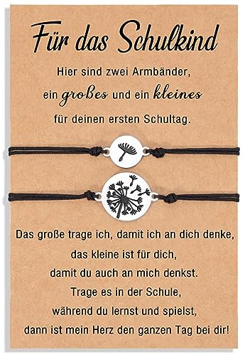 kaululu Mutter Tochter Armband Schulkind Armband Mädchen Freundschaftsarmband für 2 Mama Tochter Partnerlook Schulkind Geschenke für Tochter Mädchen Sohn Kinder Mama Freundschaft
