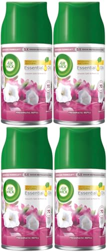 Air Wick Automatic Air Freshener Freshmatic Spray Refills, Smooth Satin Moon Lily, Pack 4 x 250ml, Natural Essential Oils, Last up to 280 days, Air freshener