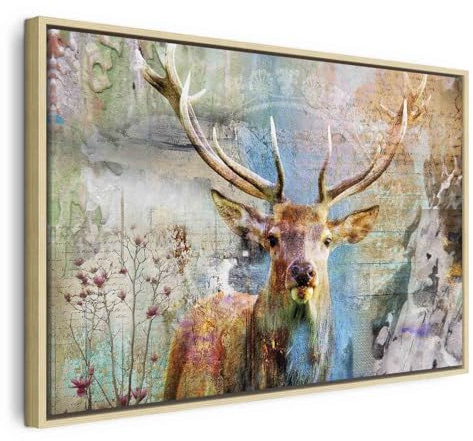 murando - Leinwandbild Wald Natur Blumen, 120x80 cm, Schlafzimmer, modern | Hochwertige Leinwand, sofort aufhängbar, ideal fürs Wohn- oder Schlafzimmer, wasserfest und lichtecht, langlebig, stilvoll
