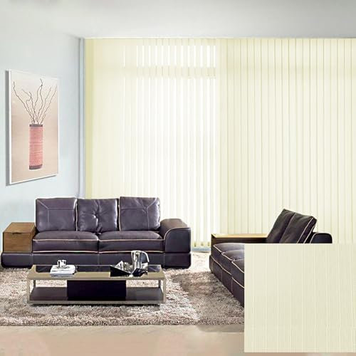 FENGSHOUU Lamellenvorhang 100% Komplettset Vertikaljalousie,60% Verdunkelung Jalousie,Flächenvorhang Schiebevorhang Streifenvorhang,für Heim Büro,Mit Zubehör,Anpassbar,Breite×Höhe (140cm x 100cm)