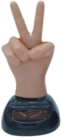 2 Finger Solar Dancing Toy 2 Funny Decorative ABS Middle Finger Cartoon Car Dashboard Decorations, Middle Finger Solar Wobble Figure Car Solar Figure Solar Wobble Figure Bobblehead Figure