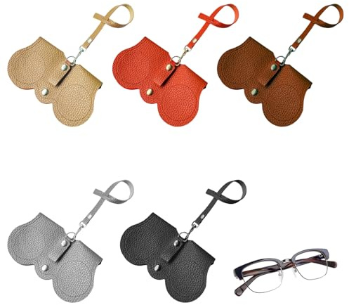 YYTECH Sonnenbrillenetui, brillenetui damen, 5 Stück Tragbar Sonnenbrillen Tasche Brillenklammer Brillenetui zum Anhängen Reiseschutzabdeckung für Brillen für Damen Sonnenbrillenetui mit Gürtelclip