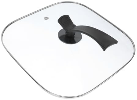 BESTOYARD Olla de 30 Cuadrada para de Vidrio Tapa Templado Eléctrica Cm Sello de Acero Inoxidable y Mango de Plástico para Cocina Doméstica
