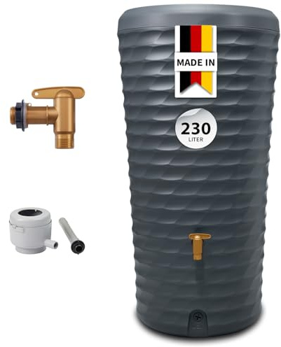 4rain Jolie 2-i-1 Regntunna Komplett Set, 230 Liter, Grafitgrå