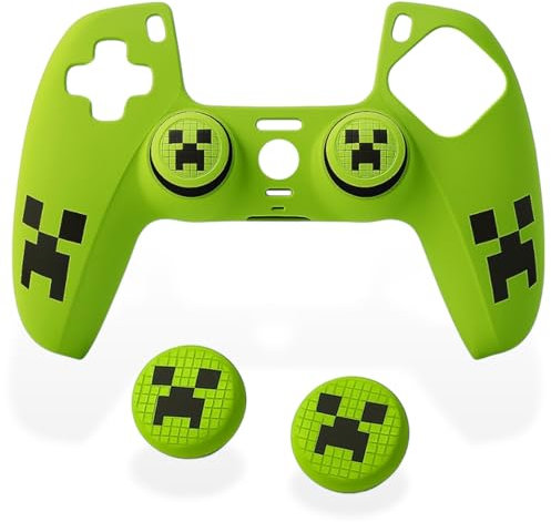 MatoSan Skin mit Grip – Hochwertige Silikonhülle für Moderne Gaming-Controller – Anti-Rutsch Case für mehr Kontrolle – Inklusive präziser Thumbstick-Kappen – Farbe: Grün