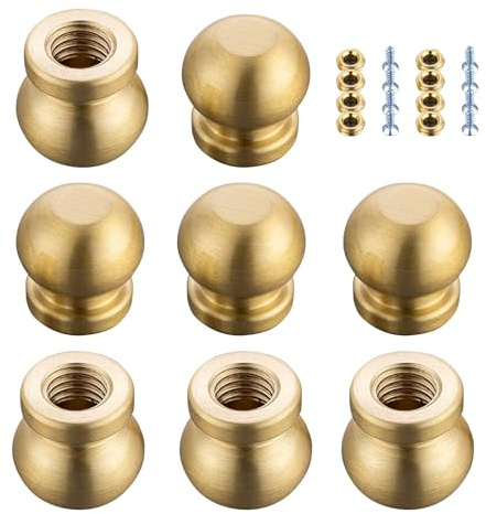 Rddconkit 8 Pcs Brass Wood Cutting Board Feet,Board Display Tray Riser Feet with Silicone Nonslip Pads,Suitable for Kitchen Utensils and All Kinds of Furniture (8, Circle)