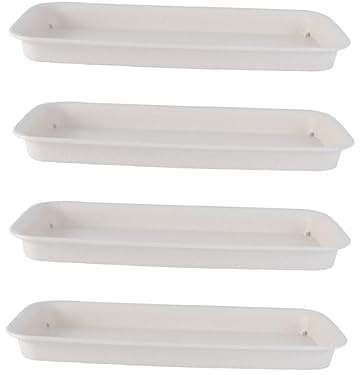 ibasenice 4pièces Pot Rectangulaire pour Fleurs Et Jardinières avec Bac à Eau Profond Plastique Lot