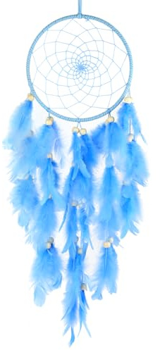 Blue Dream Catchers, Nice Dream Catcher for Girls Feather Ornaments Craft Blessing Gift Chime Dreamcatcher Bedroom Wall Hanging Decorations Handmade Fairy Dreamcatcher for DIY Gift Home Wall Room