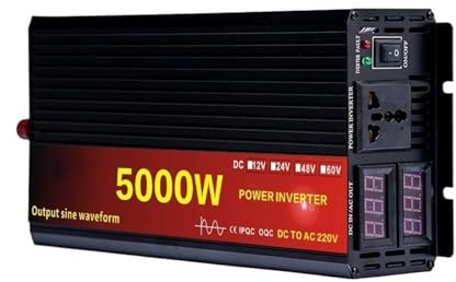 Onda Sinusoidale Convertitore Corrente Inverter Sinusoidale Puro 3000W 5000W 4000W Convertitore Tensione Da CC 12V 24V A CA 220V Trasformatore Inverter Potenza Con Doppio Display Digitale(5000W-24V)