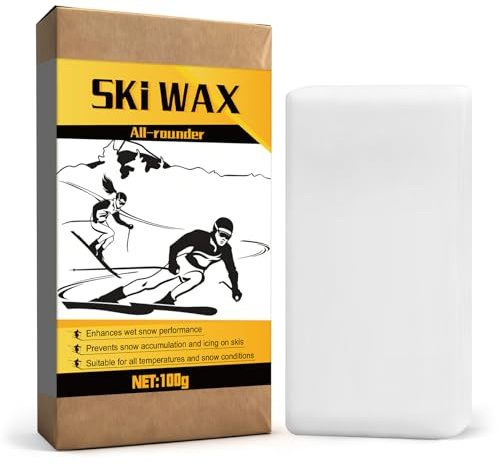Allony Fart Ski, Cire de Ski, Cire à Température Constante pour Ski Alpin, Skis de Fond & Snowboard, Universel pour Fartage, Entretien, Racing, Glisse, 100g
